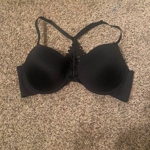 Black front clasp bra